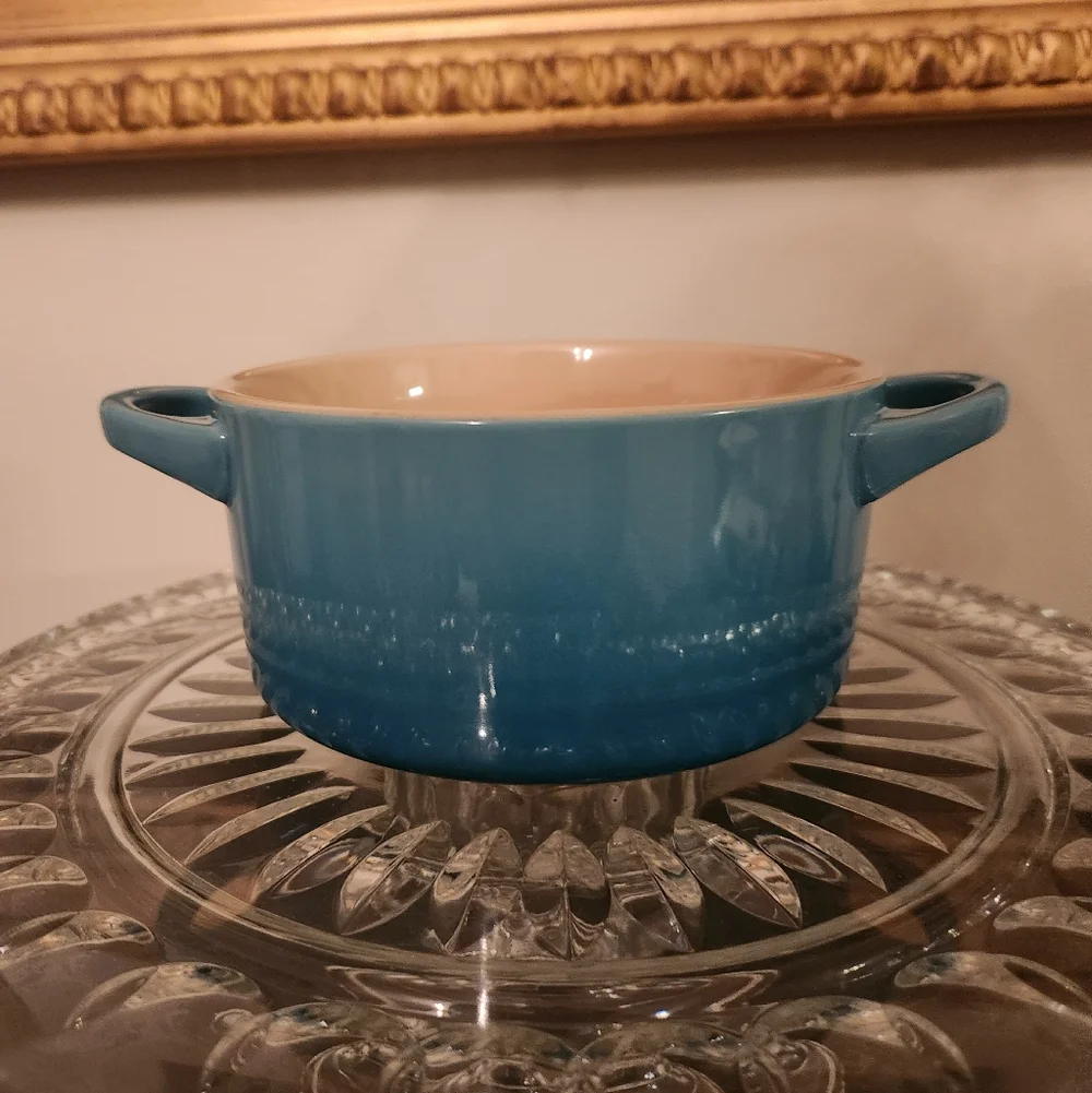 Le Creuset Mini Cocotte Stoneware Bowl | Deep Teal | 18-10 | No Lid | French Kit